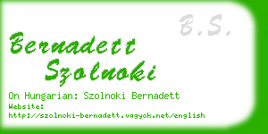 bernadett szolnoki business card